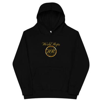 Canada Trinity kids fleece hoodie in black, front view — World Reps Apparel