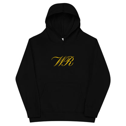 World Reps Patriot kids fleece hoodie in black, front view — World Reps Apparel