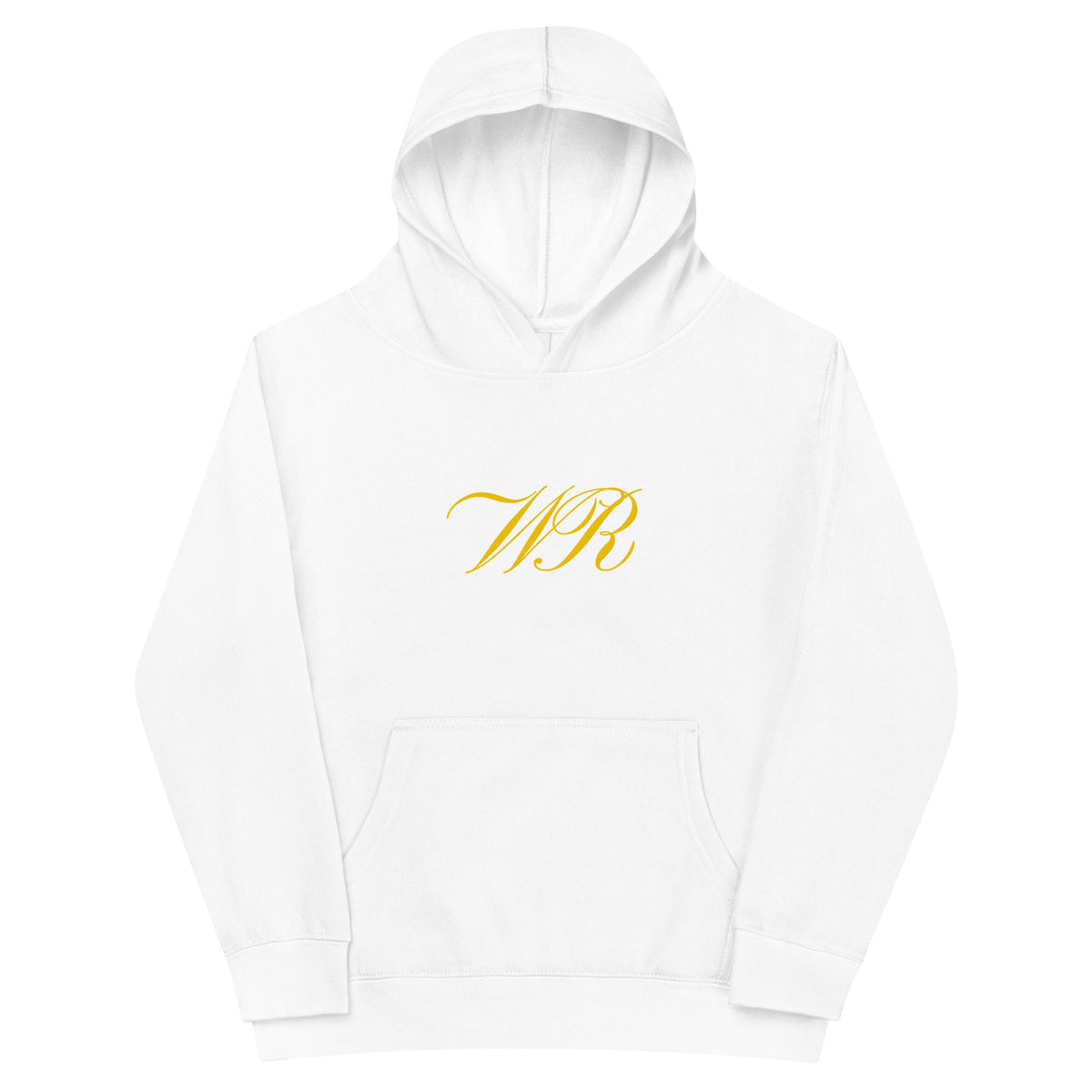 World Reps Patriot kids fleece hoodie in white, front view, second image — World Reps Apparel