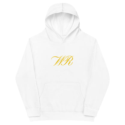 World Reps Patriot kids fleece hoodie in white, front view, second image — World Reps Apparel