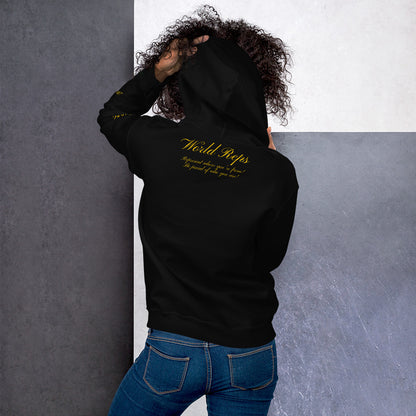 World Reps Trinity unisex pullover hoodie in black, back view, second image — World Reps Apparel