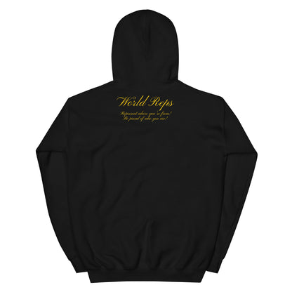 Canada Unity unisex pullover hoodie in black, back view — World Reps Apparel
