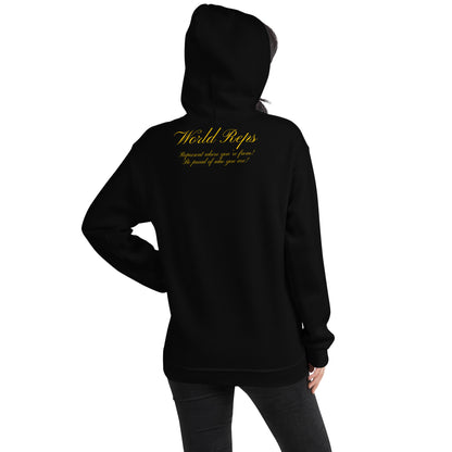 Canada Unity unisex pullover hoodie in black, back view, second image — World Reps Apparel