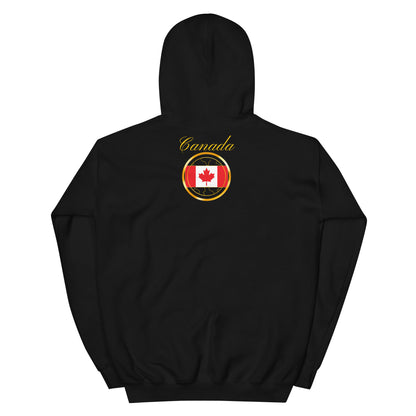 Canada Trinity unisex pullover hoodie in black, back view — World Reps Apparel