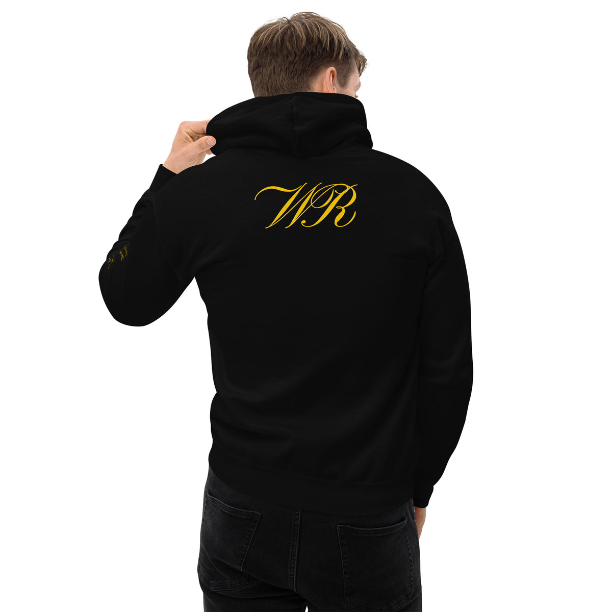 World Reps Legacy unisex pullover hoodie in black, back view, second image — World Reps Apparel
