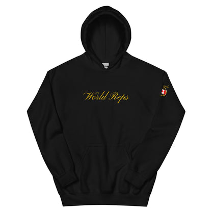 Canada Legacy unisex pullover hoodie in black, front view — World Reps Apparel