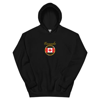 Canada Unity unisex pullover hoodie in black, front view — World Reps Apparel