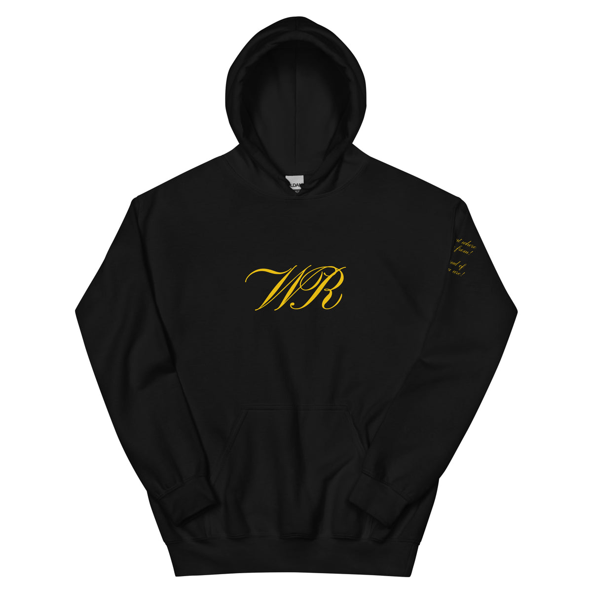 World Reps Patriot unisex pullover hoodie in black, front view — World Reps Apparel