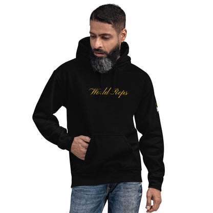 Greece Legacy unisex pullover hoodie in black, front view, fourth image — World Reps Apparel