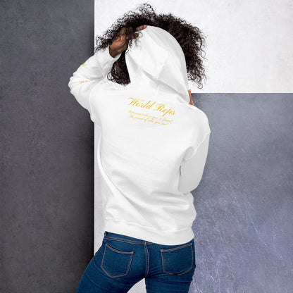 World Reps Trinity unisex pullover hoodie in white, back view, second image — World Reps Apparel