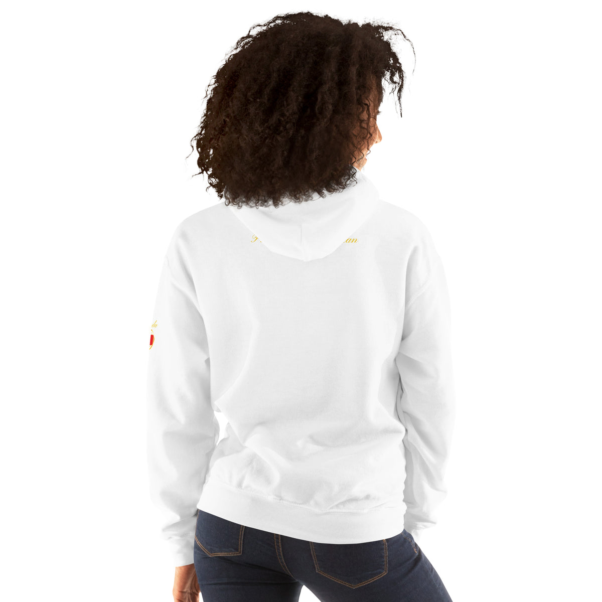Canada Legacy unisex pullover hoodie in white, back view, second image — World Reps Apparel