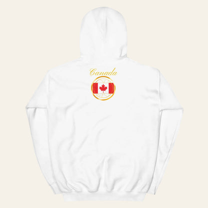 Canada Trinity unisex pullover hoodie in white, back view — World Reps Apparel
