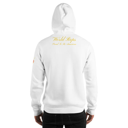 USA Legacy unisex pullover hoodie in white, back view, second image — World Reps Apparel