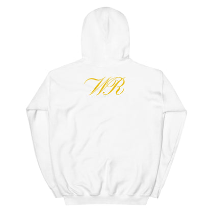 World Reps Legacy unisex pullover hoodie in white, back view — World Reps Apparel