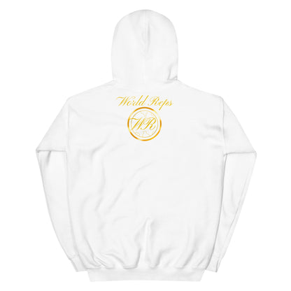 World Reps Patriot unisex pullover hoodie in white, back view — World Reps Apparel