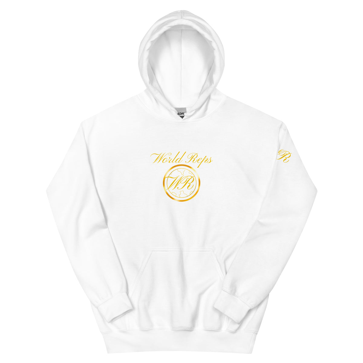 World Reps Trinity unisex pullover hoodie in white, front view — World Reps Apparel