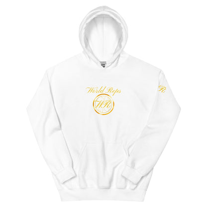 World Reps Trinity unisex pullover hoodie in white, front view — World Reps Apparel