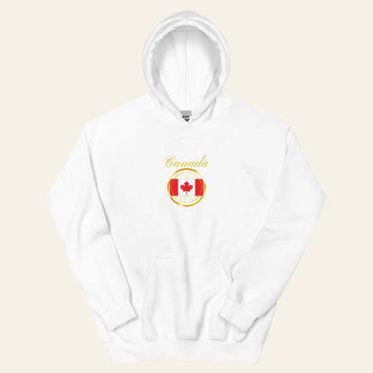 Canada Unity unisex pullover hoodie in white, front view — World Reps Apparel