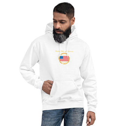 USA Unity unisex pullover hoodie in white, front view, second image — World Reps Apparel