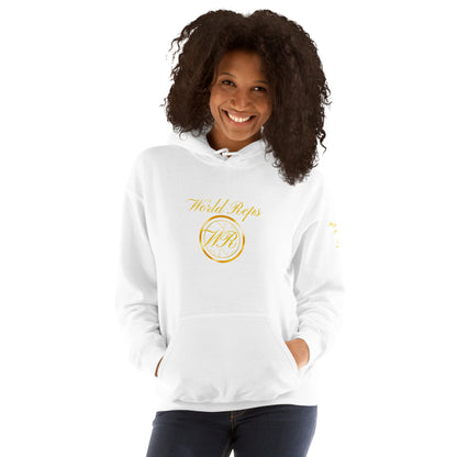 USA Trinity unisex pullover hoodie in white, front view, second image — World Reps Apparel