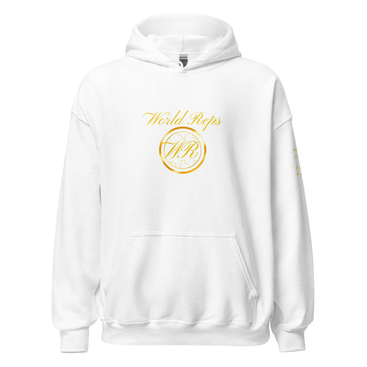 Greece Trinity unisex pullover hoodie in white, front view — World Reps Apparel