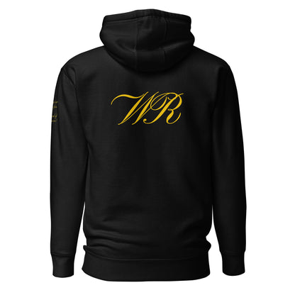 World Reps Legacy unisex fitted pullover hoodie in black, back view — World Reps Apparel