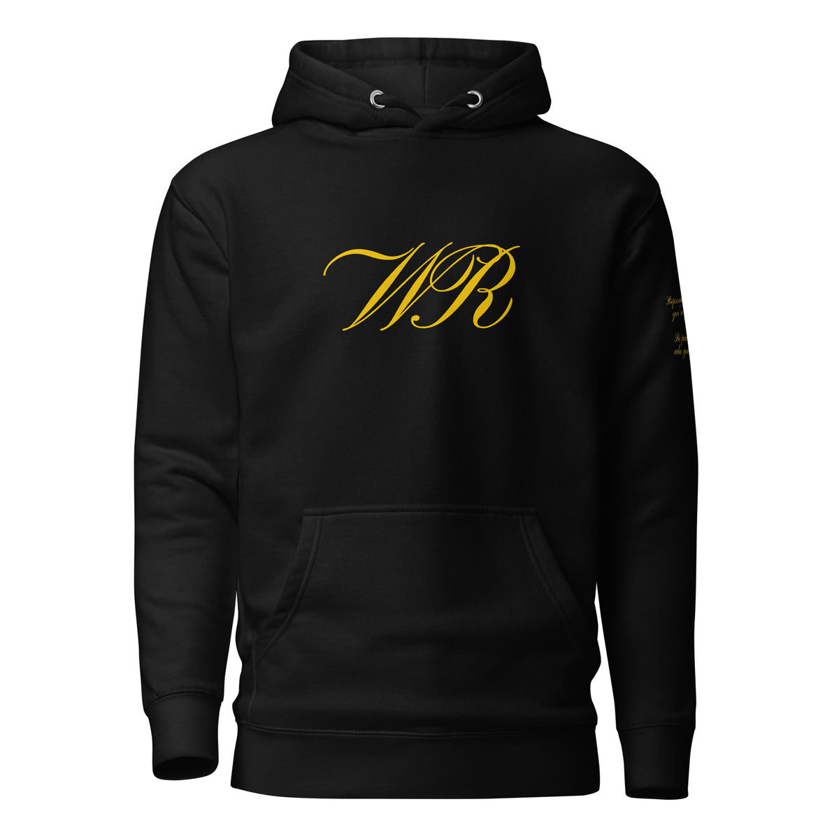 World Reps Patriot unisex fitted pullover hoodie in black, front view — World Reps Apparel