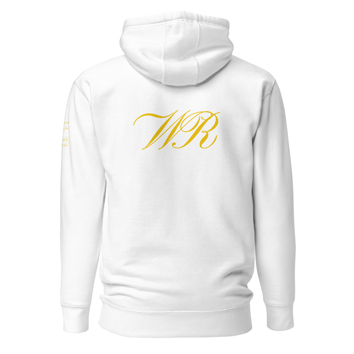 World Reps Legacy unisex fitted pullover hoodie in white, back view — World Reps Apparel