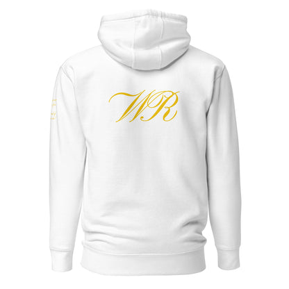 World Reps Legacy unisex fitted pullover hoodie in white, back view — World Reps Apparel