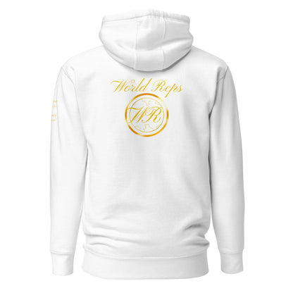 World Reps Patriot unisex fitted pullover hoodie in white, back view — World Reps Apparel