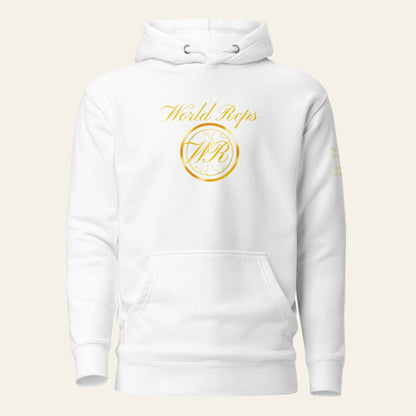 Canada Trinity unisex fitted pullover hoodie in white, front view — World Reps Apparel