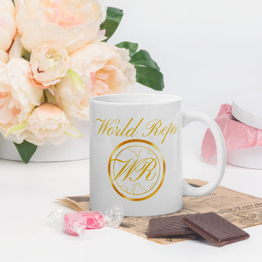 World Reps double-sided ceramic mug, 11 oz, handle on the right — World Reps Apparel