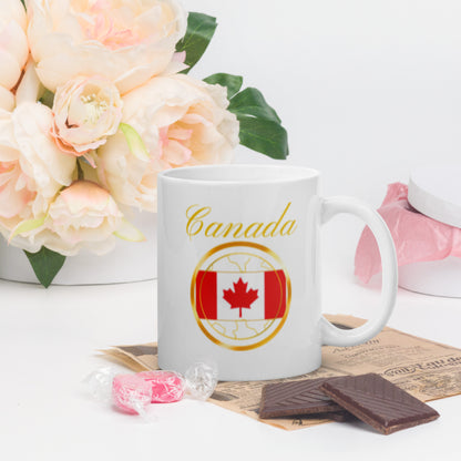 Canada flag double-sided ceramic mug, 11 oz, handle on the right — World Reps Apparel