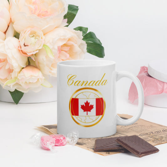Canada flag double-sided ceramic mug, 11 oz, handle on the right — World Reps Apparel